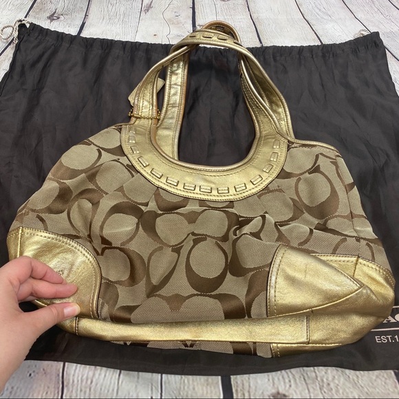 COACH Ergo Signature Pleated Satchel - Picture 3 of 8